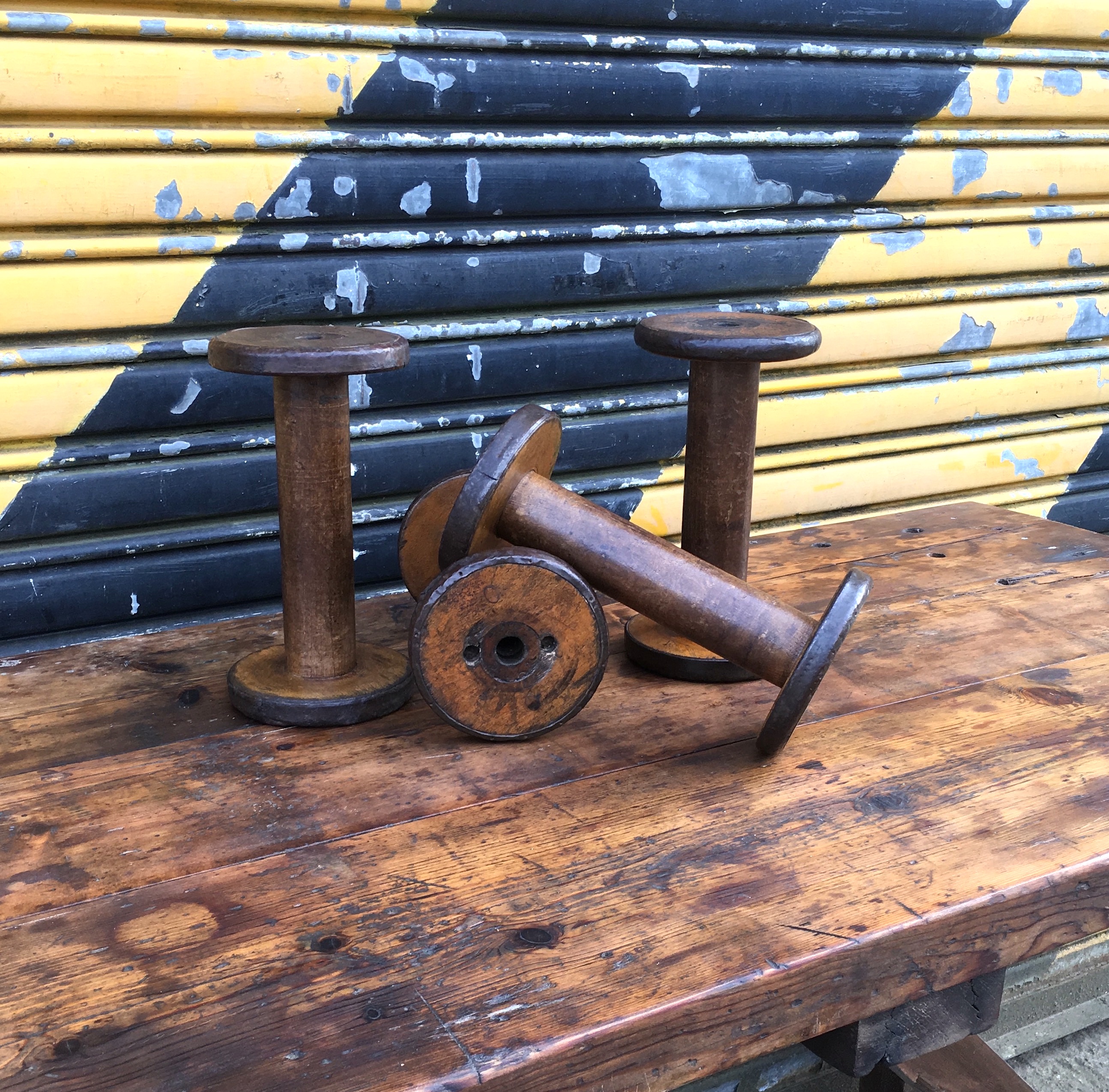 Textile Factory Bobbins (pair) Artistic Industrial Part 1