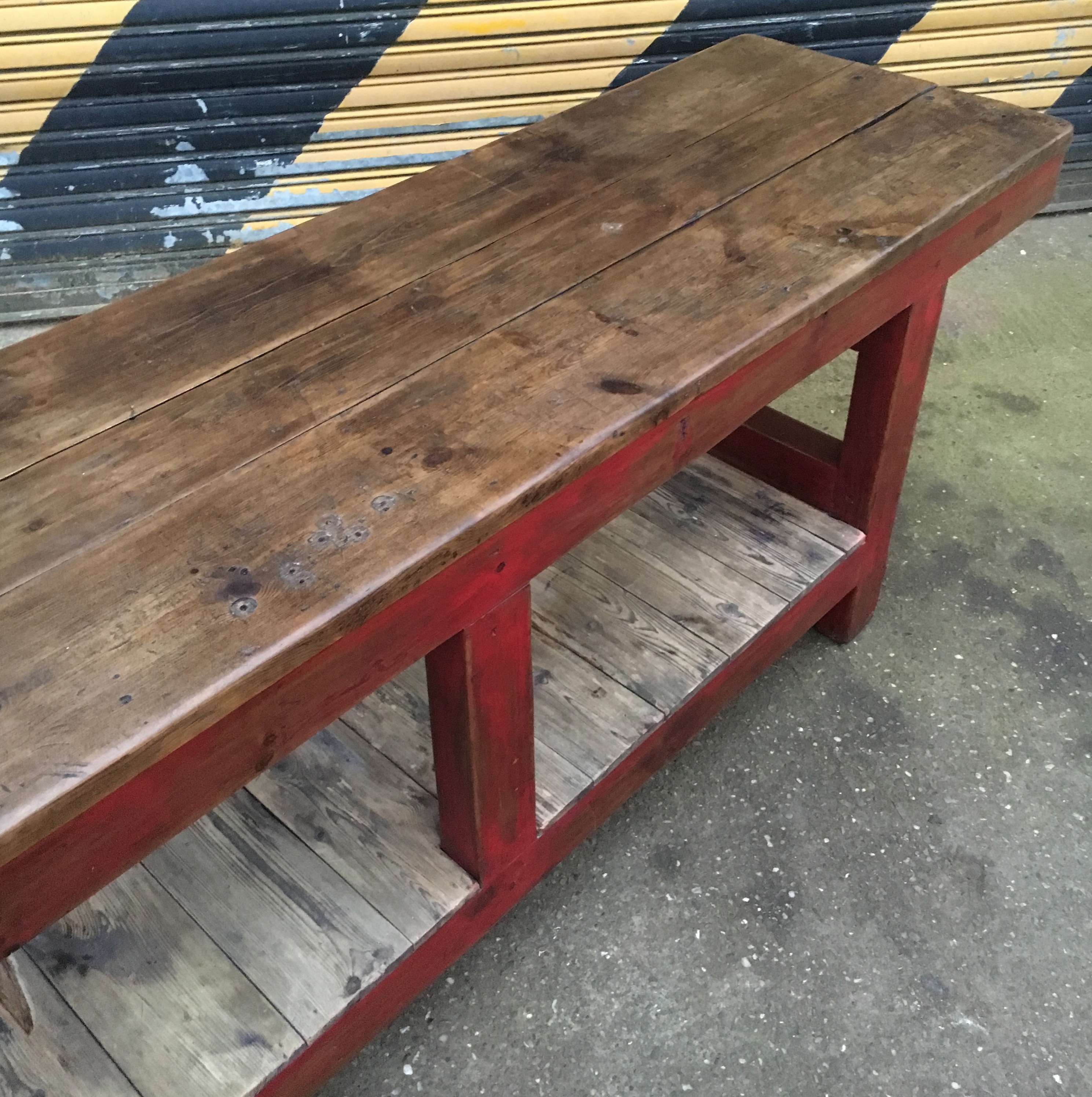 Large Red Workbench Table | Artistic Industrial - Part 1
